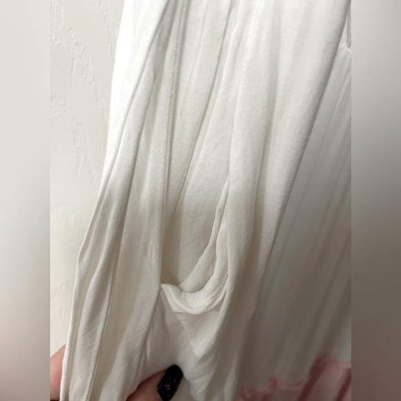 TORRID White/Pink/Blue Multi Colorblock Challis Tiered Maxi Dress Size 0 - Picture 10 of 11